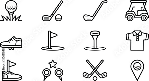 Golf icons set vector illustration