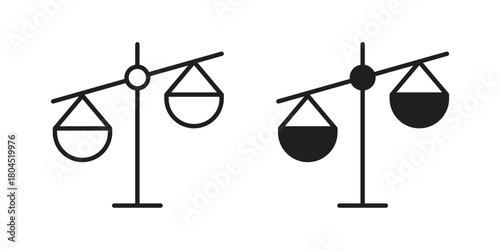 Balance scale icon symbol. Illustration for web and mobile app. Line and solid style