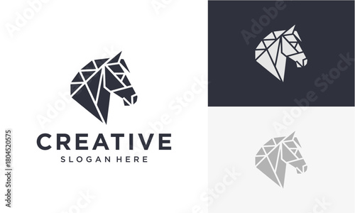 horse head vector logo design