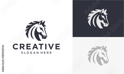 horse head vector logo design