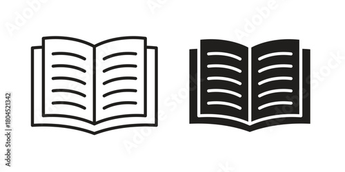 Book open icon symbol. Illustration for web and mobile app. Line and solid style