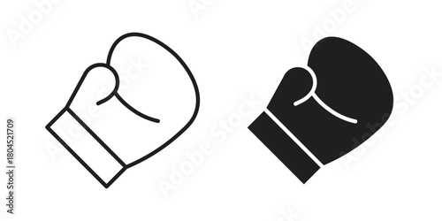 Boxing glove icon symbol. Illustration for web and mobile app. Line and solid style