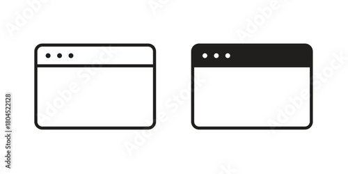 Browser icon symbol. Illustration for web and mobile app. Line and solid style