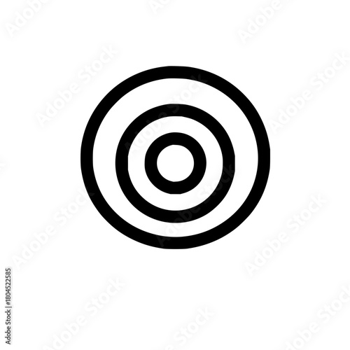 Black and white concentric circles graphic design element for target and bullseye illustration design vector