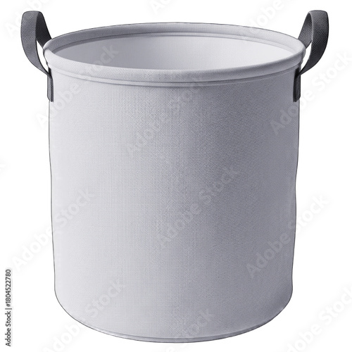 Grey fabric laundry basket with isolated on white transparent background png 2025 2026 download