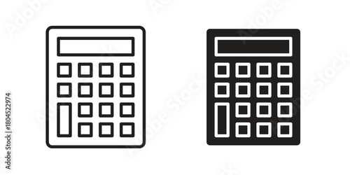 Calculator icon symbol. Illustration for web and mobile app. Line and solid style