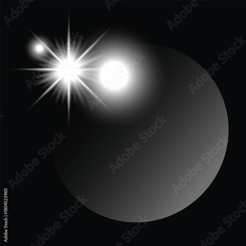 A bright white star shines in the dark sky with a soft glow around it