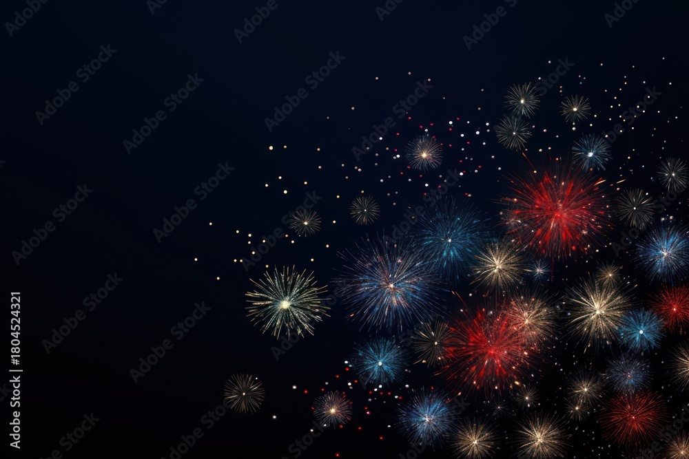 Fototapeta premium Happy new year fireworks backgrounds outdoors.
