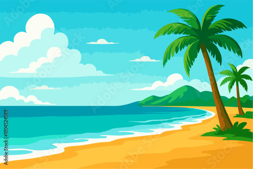 very beautiful beach view vector