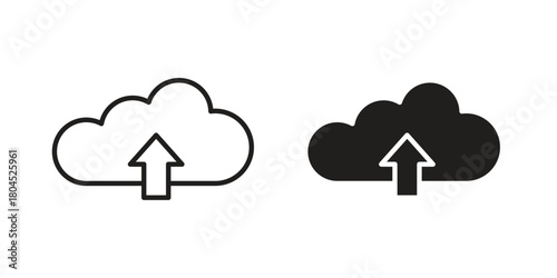 Cloud upload icon symbol. Illustration for web and mobile app. Line and solid style