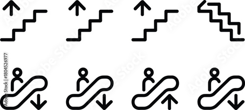 Stairs and Escalator Symbol Set for Navigation