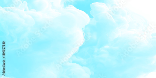 natural cloudy shiny blue sky with various blurry and fogy clouds. White cloud on blue sky arranging in a beautiful natural looks as morning view of winter season sky.