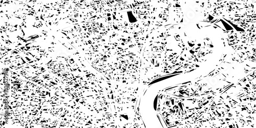 black and white gunge paper cut shapes abstract grunge broken glass texture with various scratched and grainy stains.