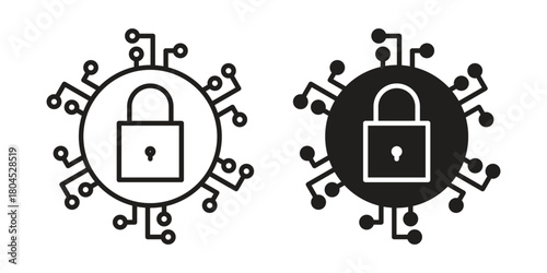 Cyber security icon symbol. Illustration for web and mobile app. Line and solid style