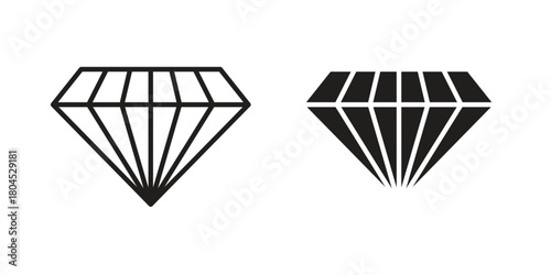 Diamond icon symbol. Illustration for web and mobile app. Line and solid style