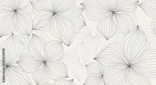 Floral pattern with delicate line art of flowers on a light background.