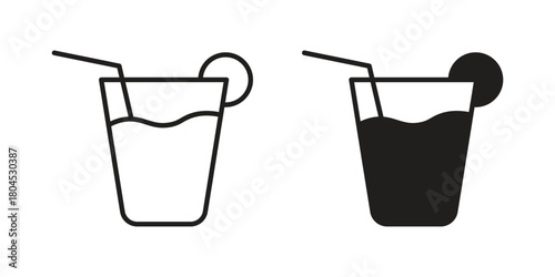 Drink icon symbol. Illustration for web and mobile app. Line and solid style
