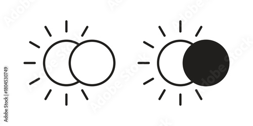 Eclipse icon symbol. Illustration for web and mobile app. Line and solid style