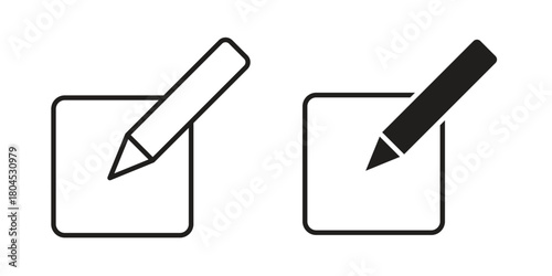 Edit icon symbol. Illustration for web and mobile app. Line and solid style