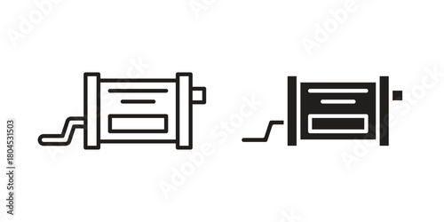 Exhaust pipe icon symbol. Illustration for web and mobile app. Line and solid style