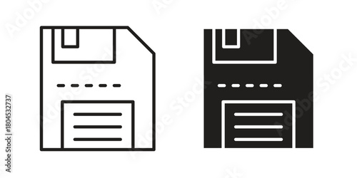 Floppy disk icon symbol. Illustration for web and mobile app. Line and solid style