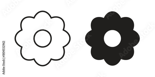 Flower icon symbol. Illustration for web and mobile app. Line and solid style