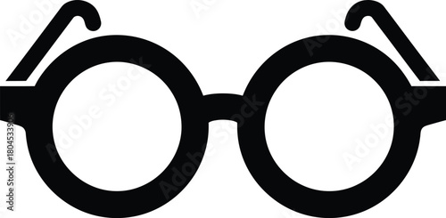 Round glasses vector illustration eye wear fashion accessory icon art eps silhouette