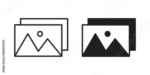 Gallery icon symbol. Illustration for web and mobile app. Line and solid style