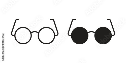 Glasses icon symbol. Illustration for web and mobile app. Line and solid style