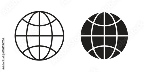 Globe icon symbol. Illustration for web and mobile app. Line and solid style