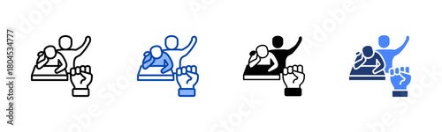 Support icon set multiple style collection