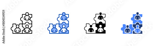 Team Cohesion icon set multiple style collection