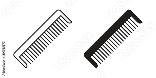 Hair brush icon symbol. Illustration for web and mobile app. Line and solid style