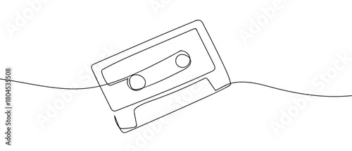 Cutsep tape in a single continuous line simple linear style. Editable stroke.