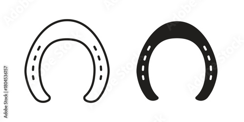 Horseshoe icon symbol. Illustration for web and mobile app. Line and solid style