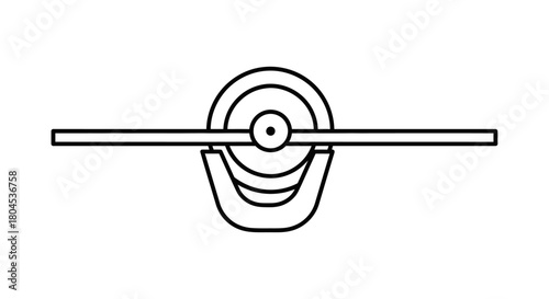 A simple, minimalist illustration depicting a mechanical or industrial component.