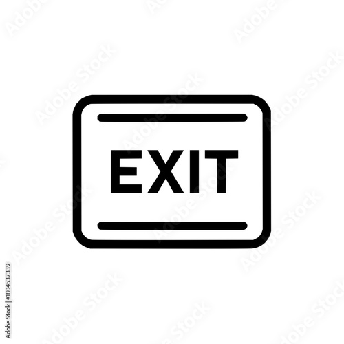 Exit sign vector illustration for emergency exit route guidance and safety protocol in buildings and venues