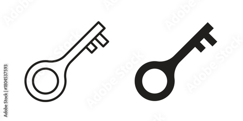 key icon symbol. Illustration for web and mobile app. Line and solid style