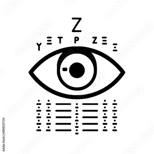 Eye exam vision test chart for ophthalmology and optometry eye health and visual acuity assessment tool