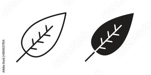 Leaf icon symbol. Illustration for web and mobile app. Line and solid style