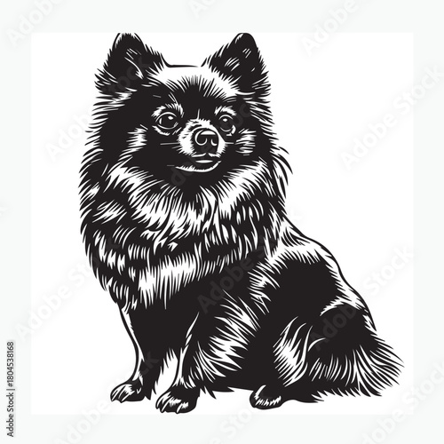 Pomeranian dog on white