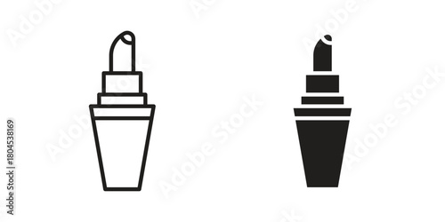 Lipstick icon symbol. Illustration for web and mobile app. Line and solid style
