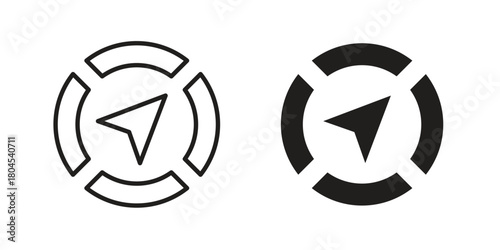 Navigation icon symbol. Illustration for web and mobile app. Line and solid style
