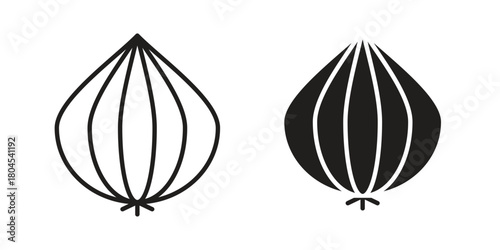 Onion icon symbol. Illustration for web and mobile app. Line and solid style