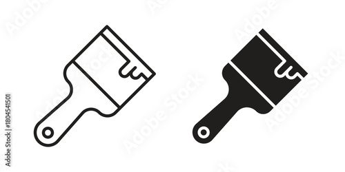 Paint brush icon symbol. Illustration for web and mobile app. Line and solid style