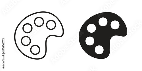 Palette icon symbol. Illustration for web and mobile app. Line and solid style