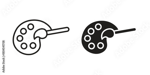 Palette icon symbol. Illustration for web and mobile app. Line and solid style
