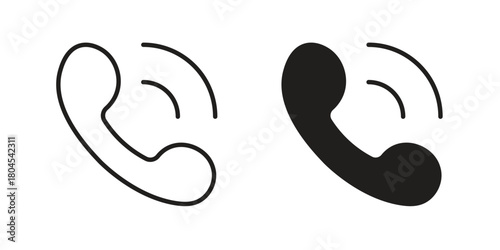 Phone call icon symbol. Illustration for web and mobile app. Line and solid style