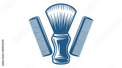 Shaving brush and combs emblem
