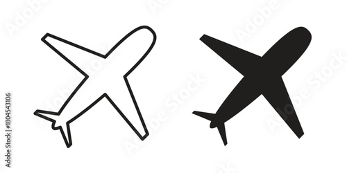 Plane icon symbol. Illustration for web and mobile app. Line and solid style